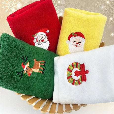 イベント・クリスマスグッズ｜クリスマス刺しゅう入りフェイスタオル(32×45cm)