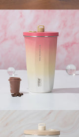 |イベント・ノベルティ用品 |  真空断熱ステンレス製 ストロー付きボトル | 600ml