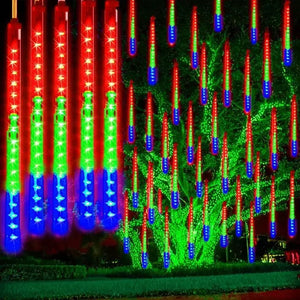 イベント・クリスマス装飾｜LED流星雨8連ライトUSB接続(幅2.8M)