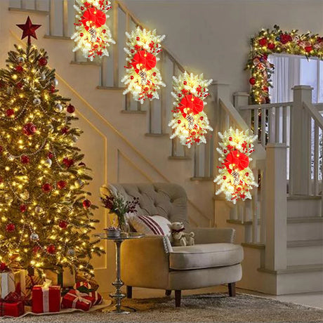 LED付きクリスマススワッグリースデコレーション