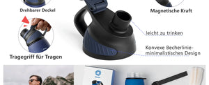 |イベント・ノベルティ用品 | マグネット蓋付きスポーツウォーターボトル |1000ml
