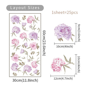 【インテリア装飾用】室内装飾 花柄ステッカー（25pcs）