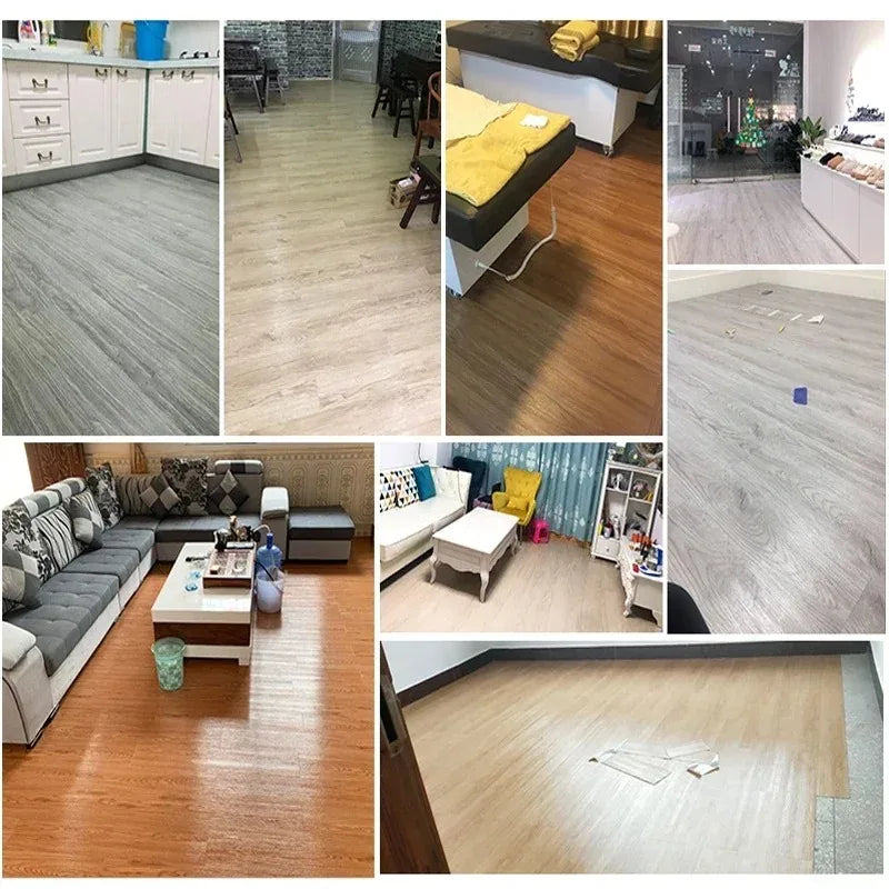 【DIY用】天然木目風 床ステッカー幅15.2㎝ x 40cm(10枚入）