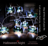 イベント・ハロウィン装飾｜LEDパンプキン＆コウモリ ライトストリング