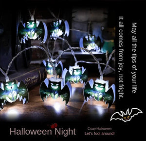 イベント・ハロウィン装飾｜LEDパンプキン＆コウモリ ライトストリング