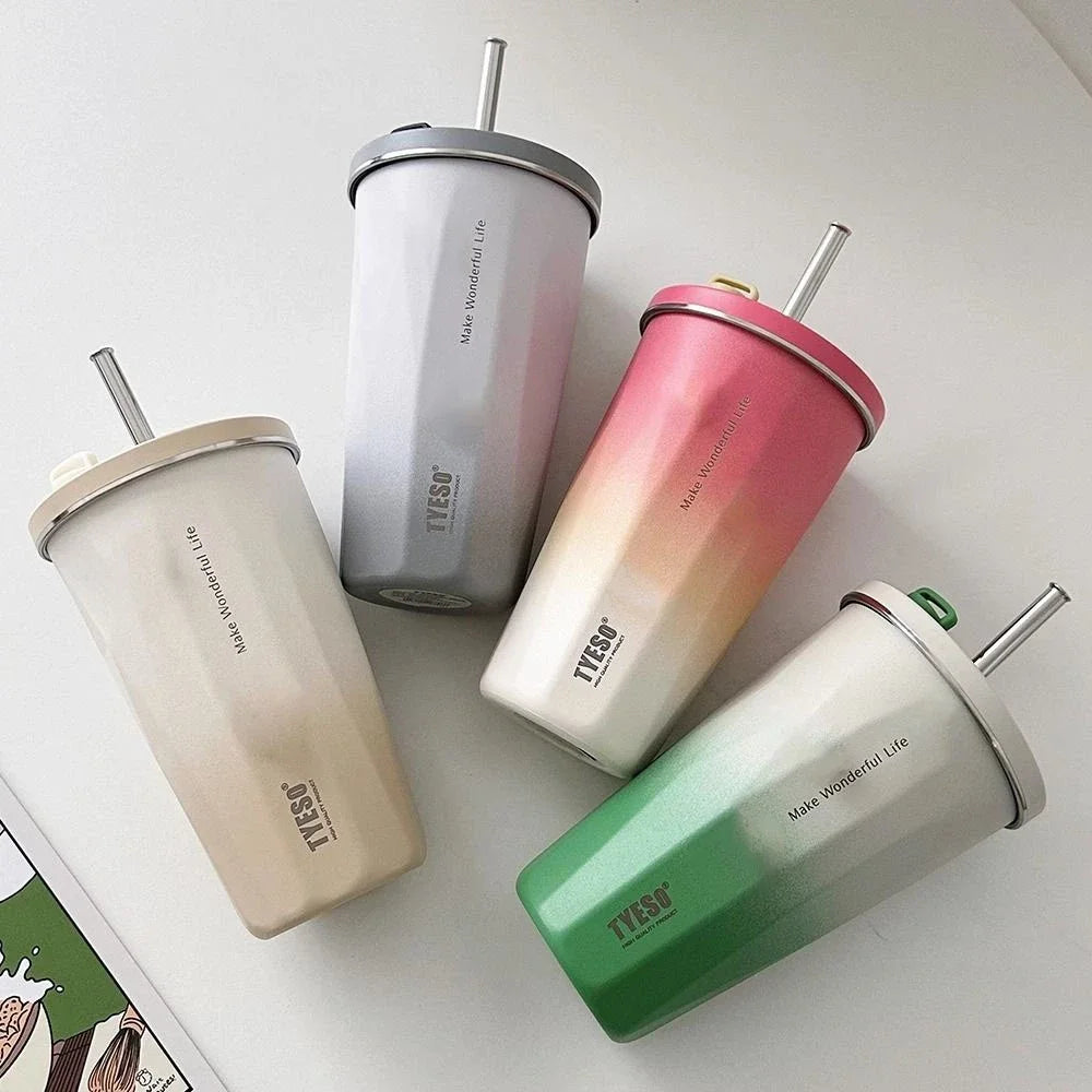 |イベント・ノベルティ用品 |  真空断熱ステンレス製 ストロー付きボトル | 600ml