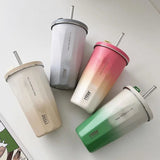 |イベント・ノベルティ用品 |  真空断熱ステンレス製 ストロー付きボトル | 600ml