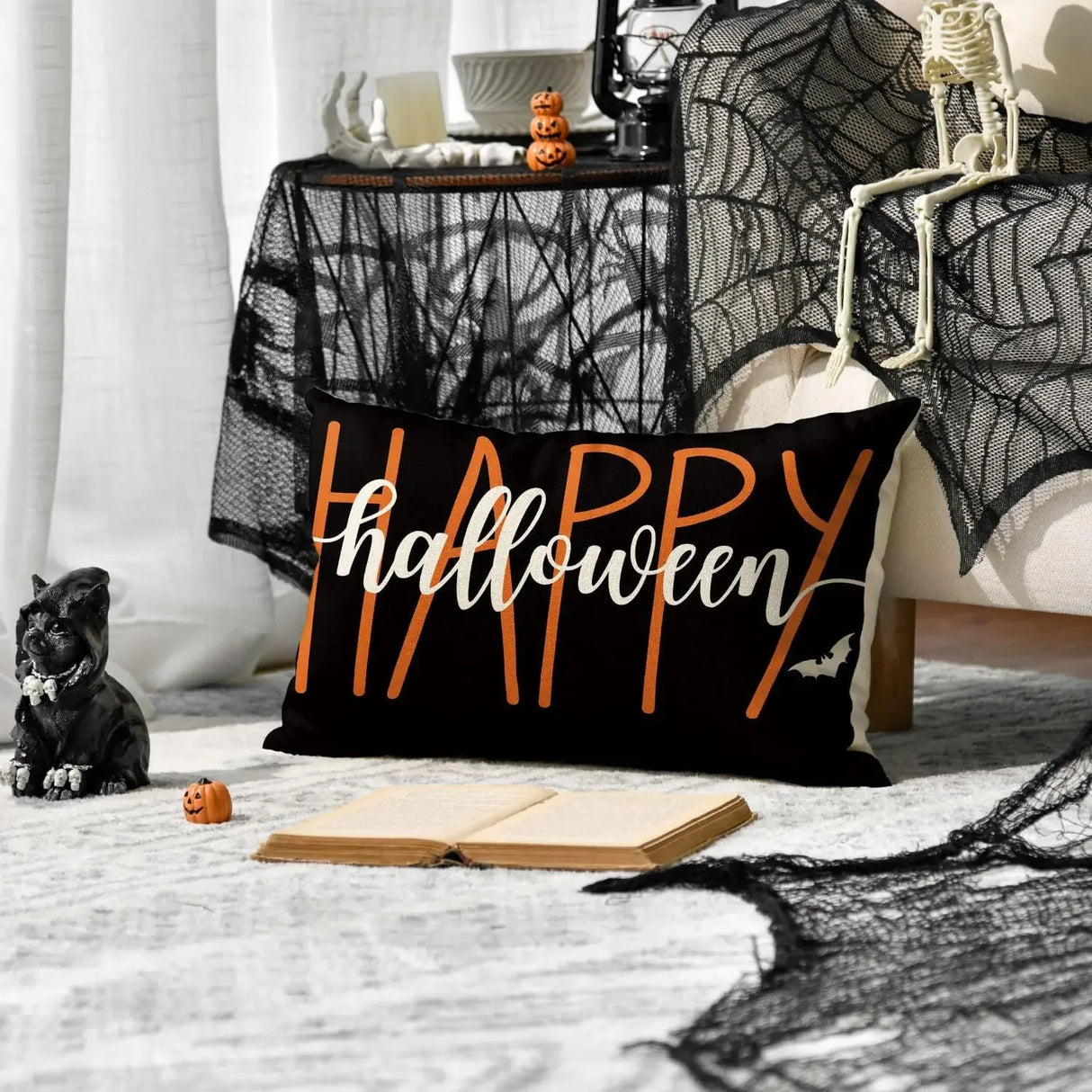 イベント・ハロウィングッズ｜リネンクッションカバー30x50cm