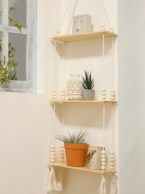 木製壁掛けラック 植物シェルフ ホームデコ｜誉PRINTING
