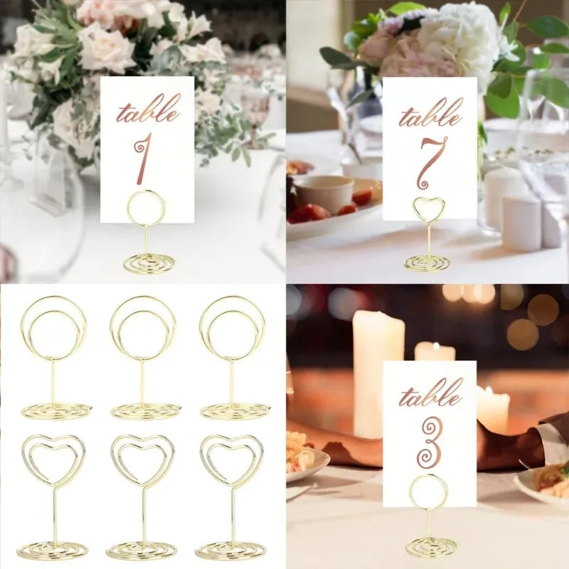 イベント・結婚式装飾｜金属製プレースカードホルダー ハート＆丸型