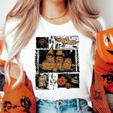 イベント・ハロウィングッズ｜レディース カジュアル パンプキン柄 Tシャツ（M～3XL）