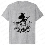 イベント・ハロウィングッズ｜レディース ハロウィン魔女柄Tシャツ (S～XXL)