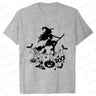 イベント・ハロウィングッズ｜レディース ハロウィン魔女柄Tシャツ (S～XXL)