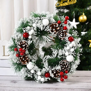 イベント・クリスマス装飾｜赤いリース ゴールド窓壁飾り