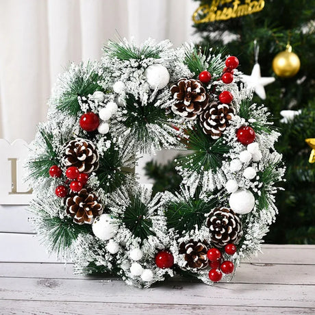 イベント・クリスマス装飾｜赤いリース ゴールド窓壁飾り