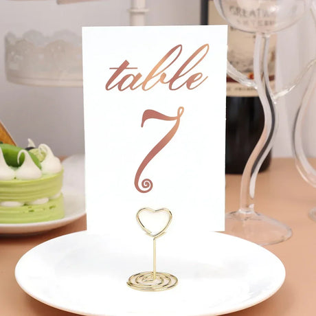 イベント・結婚式装飾｜金属製ハート型プレースカードホルダー 24個セット