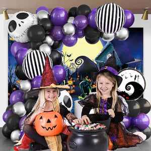 イベント・ハロウィン装飾｜スカル型& 丸型&星型バルーンセット( 117個)