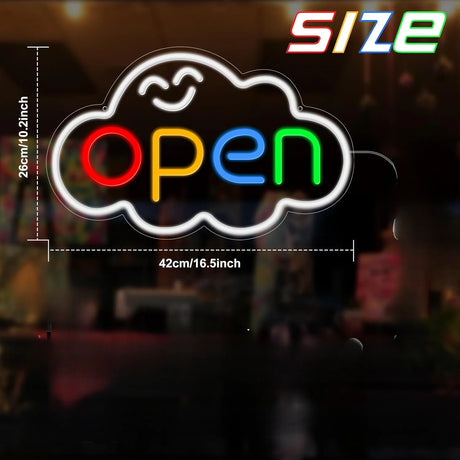 スマイルopen　LEDネオンサイン