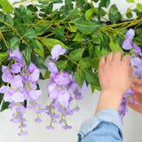 パーティー・ガーデン装飾｜フェイクシルク藤の花ガーランド2本セット(2M)