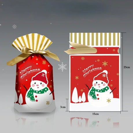 イベント・クリスマス装飾｜ビニール製 クリスマス柄ギフト用バッグ(5個入)