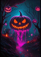 イベント・ハロウィングッズ｜ネオンパンプキンキャンバスアート