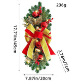 イベント・クリスマス装飾｜赤いラタンリボンのLEDリース