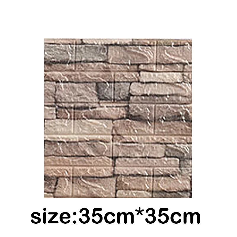 【DIY用】レンガ風ステッカー 35x35cm/ 70cmx15cm(12pcs）
