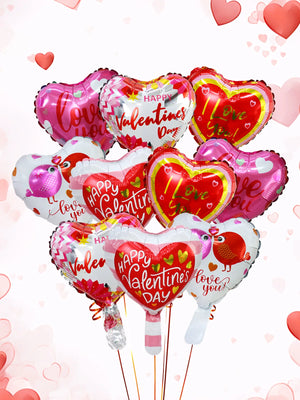ロマンチックバレンタインハートバルーン10個セット｜誉PRINTING