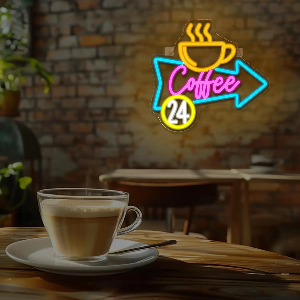 We Are Open／Cofee24　LEDネオンサイン（ネオン看板）
