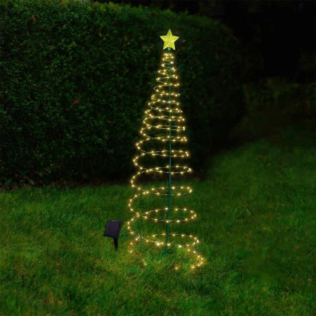 【イベント・クリスマス装飾】ソーラー充電式 LEDクリスマスツリーライト(50㎝)