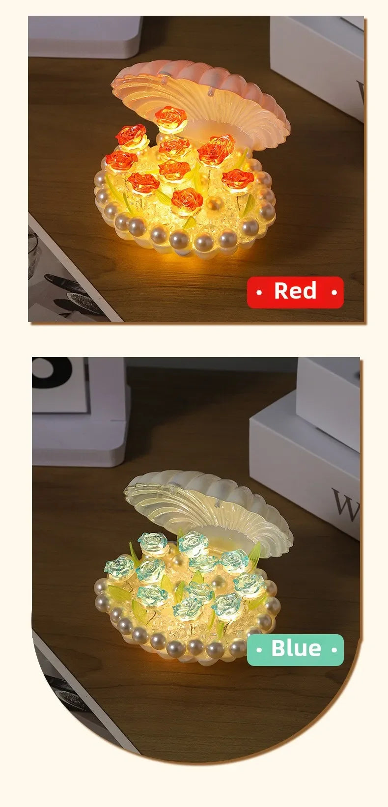 イベント・クリスマス装飾｜ハンドメイド シェル型ローズライトセット