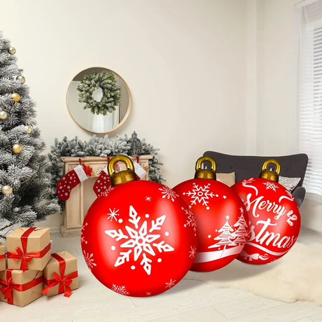 イベント・クリスマス装飾｜巨大インフレータブルクリスマスボール3個セット