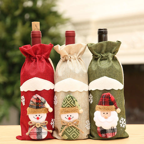 イベント・クリスマス装飾｜ギフト用ワインボトルカバー サンタ＆雪だるま