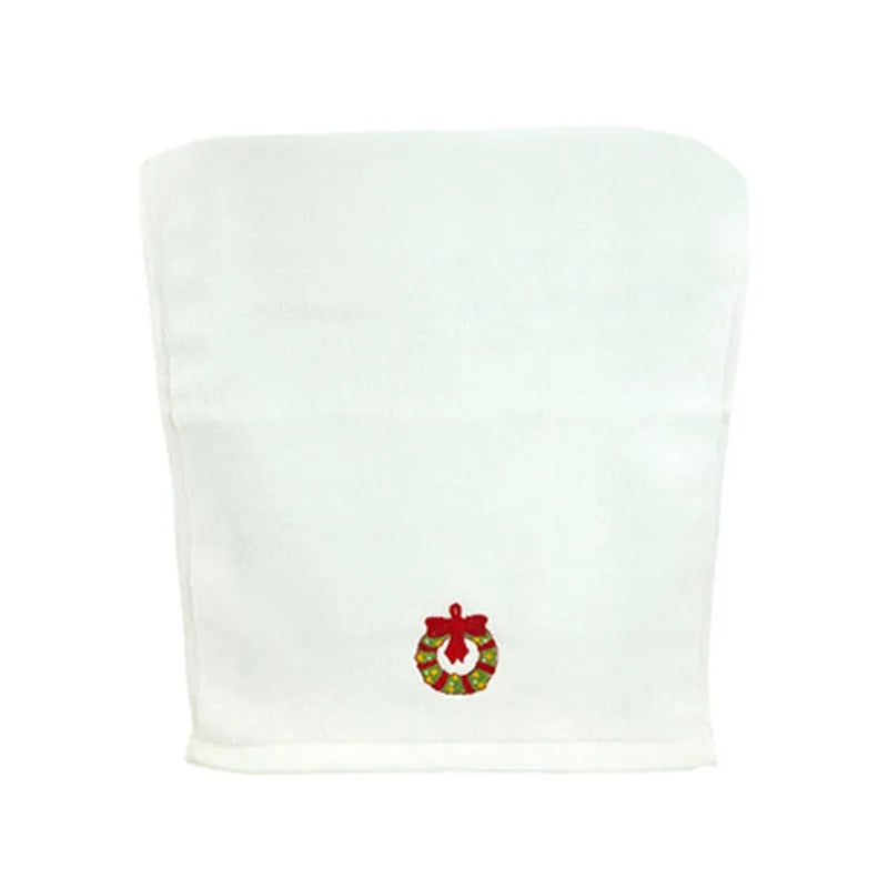クリスマスグッズ・ ノベルティ用品｜クリスマス柄刺しゅう入りタオル| 45x32cm