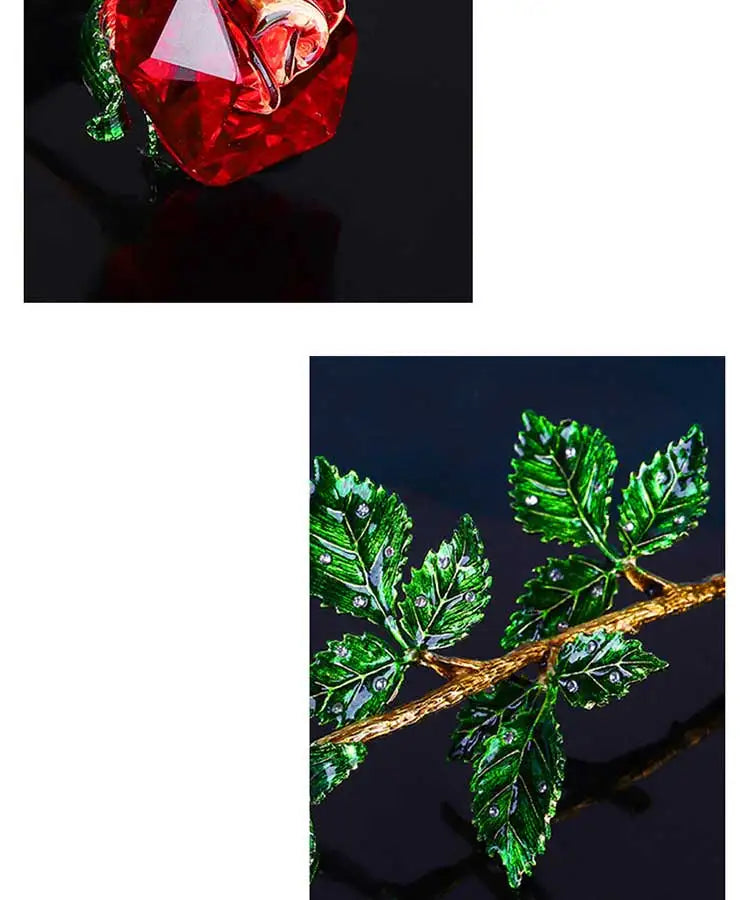 クリスタルローズガラスペーパーウェイトギフト