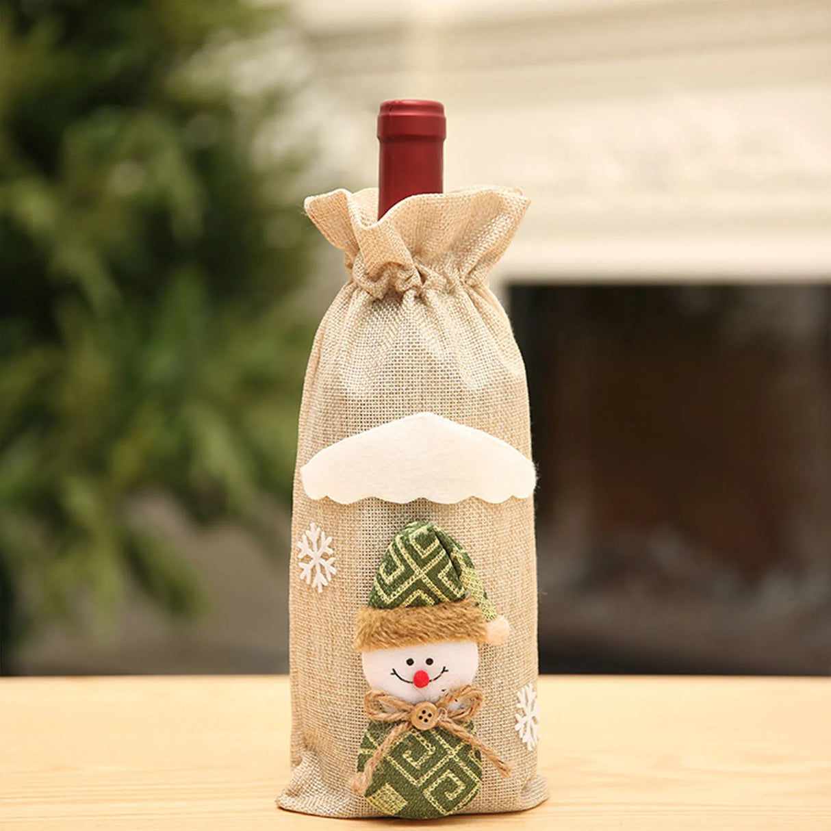 イベント・クリスマス装飾｜ギフト用ワインボトルカバー サンタ＆雪だるま