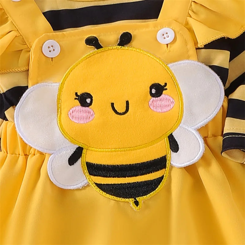 かわいいミツバチトップス＋スカートセット（0〜18ヶ月）