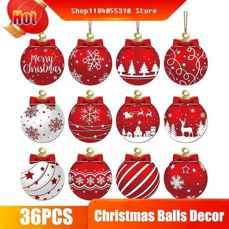 イベント・クリスマス装飾｜12個セット 木製オーナメント