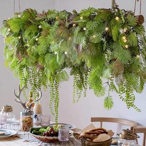 ヤシの人工植物・プラスチックのつる・壁掛け・シダ