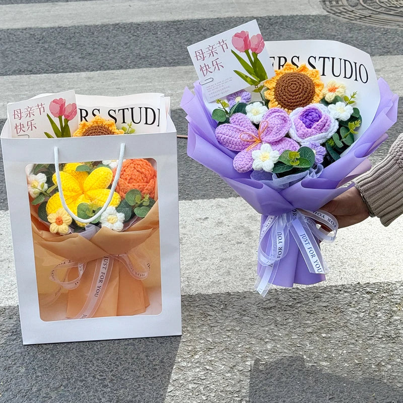 手作りかぎ針編みの花束 母の日ギフト