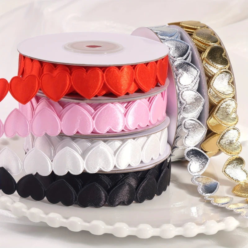 バレンタインハートサテンリボン 10ヤード