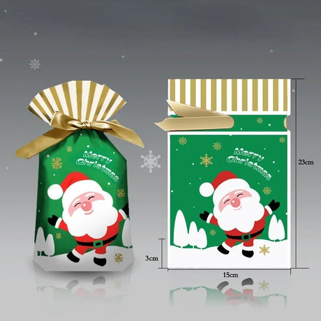 イベント・クリスマス装飾｜ビニール製 クリスマス柄ギフト用バッグ(5個入)