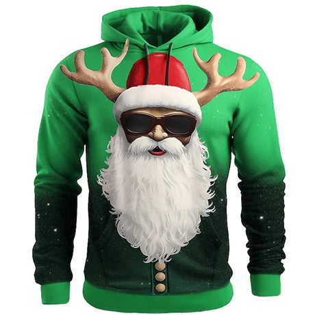 イベント・クリスマスグッズ｜キッズから大人まで！クリスマス柄プリントパーカー(100c～6XL)