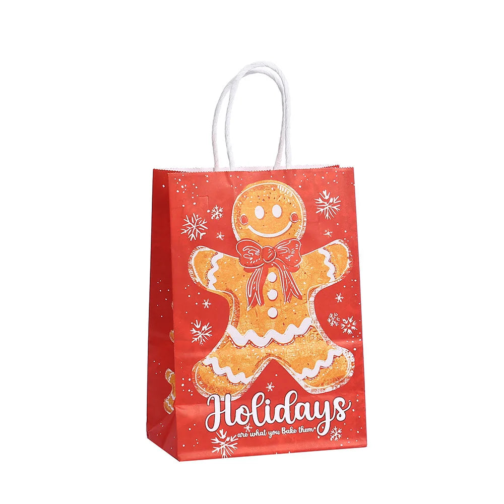 イベント・クリスマス装飾｜紙製クリスマスギフトラッピングバッグ（6個入）