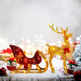 イベント・クリスマス装飾｜LEDライト付きトナカイ＆そりイルミネーションセット