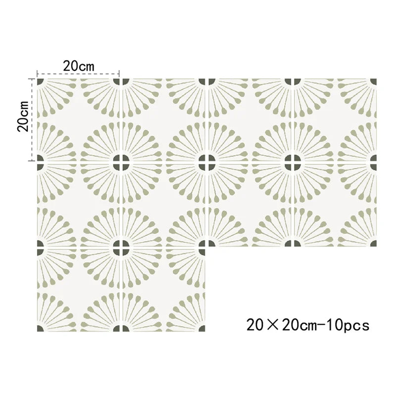 【DIY用】モダン柄タイル風 ステッカー 20×20c（10枚入）
