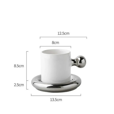 |イベント・ノベルティ用品 | セラミック製 ソーサー付マグカップセット | 300ml