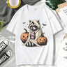 イベント・ハロウィングッズ｜ メンズ アライグマゴースト柄Tシャツ（XS～3XL）