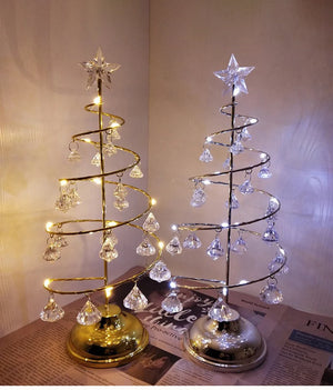 イベント・クリスマス装飾｜LEDクリスタルクリスマスツリーテーブルランプ
