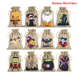 イベント・ハロウィングッズ｜ハロウィン柄リネン巾着キャンディバッグセット
